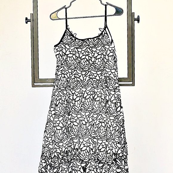 Yu Lin Xuan BnW Floral Lace High Low Dress size L - Picture 10 of 15